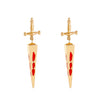 Gothic Sword Women's Alloy Ear Studs With Geometric Pattern And Electroplating Treatment
