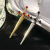 Gothic Sword Women's Alloy Ear Studs With Geometric Pattern And Electroplating Treatment