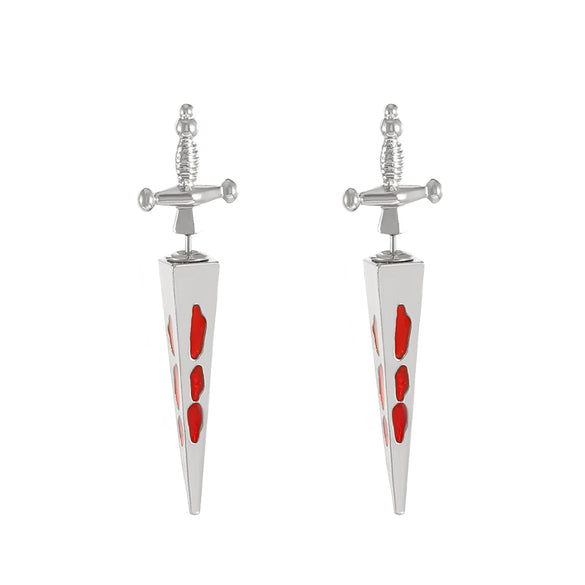 Gothic Sword Women's Alloy Ear Studs With Geometric Pattern And Electroplating Treatment