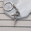 Gothic Vintage Thorn Rose Cross Zinc Alloy Metal Keychain Pendant For Backpack And Car