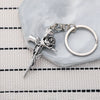 Gothic Vintage Thorn Rose Cross Zinc Alloy Metal Keychain Pendant For Backpack And Car
