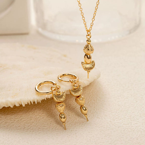 Gourmet Fruit U Shaped Pendant Necklace Titanium Steel Copper Dripping Oil Furnace Vacuum Electroplated 18K True Gold Color Preservation