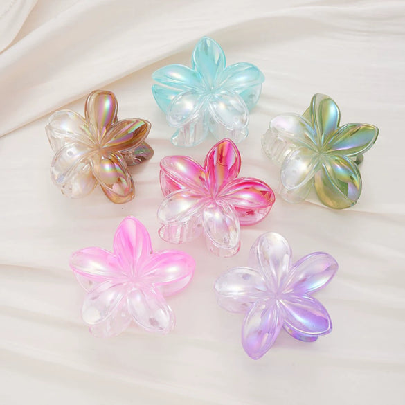 Grab Clip Hairpin Plastic Resin Egg Flower Style Baking Paint Headwear