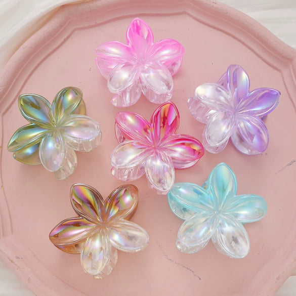 Grab Clip Hairpin Plastic Resin Egg Flower Style Baking Paint Headwear