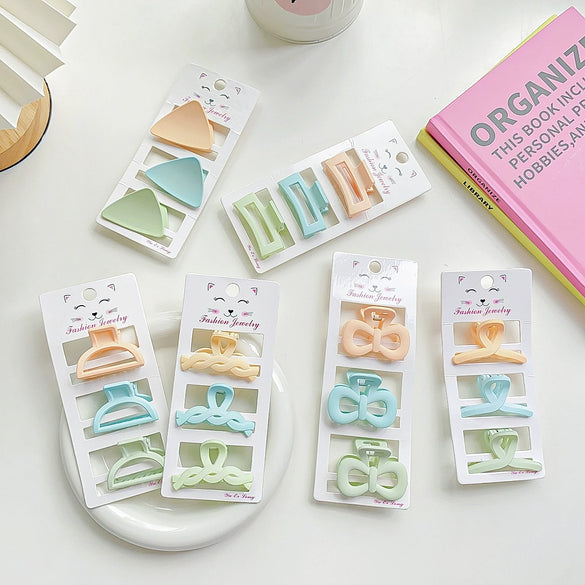 Grab Clip Hairpin Plastic Resin Handmade Lovely Geometric For Girls