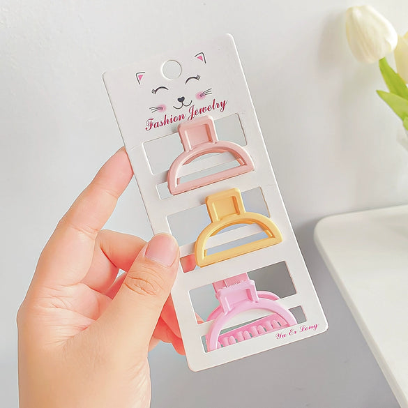 Grab Clip Hairpin Plastic Resin Handmade Lovely Geometric For Girls