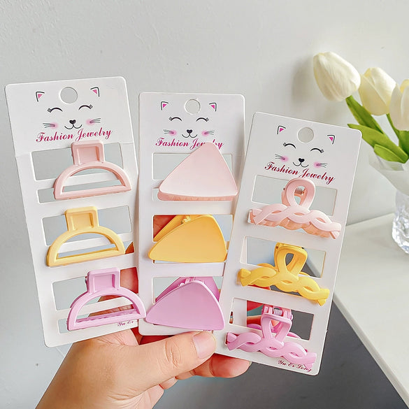 Grab Clip Hairpin Plastic Resin Handmade Lovely Geometric For Girls