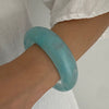 Gradient Acrylic Resin Wide Smooth Exaggerated Personality Geometric Electroplated Bracelet