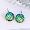 Gradient Fish Scale Geometric Hoop Earrings In Zinc Alloy Animal Inspired Statement Jewelry For Women And Men