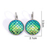 Gradient Fish Scale Geometric Hoop Earrings In Zinc Alloy Animal Inspired Statement Jewelry For Women And Men