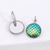 Gradient Fish Scale Geometric Hoop Earrings In Zinc Alloy Animal Inspired Statement Jewelry For Women And Men