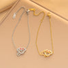 Gradient Gold Plated Titanium Steel Heart Bracelet For Women With Geometric Pattern Romantic Versatile Style