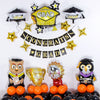 Graduation Party Balloon Decoration Set With Black And Gold Aluminum Foil Balloons And Flags For School Classrooms Kindergartens And Teacher Appreciation Events