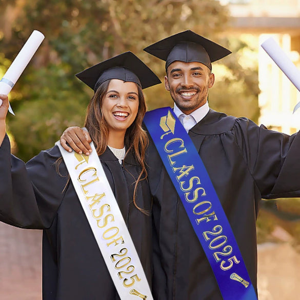 Graduation Shoulder Straps Etiquette Straps Glitter Cloth Bronzing Party Ribbons With Letters Numbers Text Style