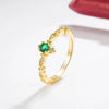 Green Zircon Ring European And American 14k Gold Emerald Ring Jewelry