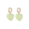 Gummy Earrings For Women Copper Heart Shape With Diamonds Sweet Style