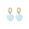 Gummy Earrings For Women Copper Heart Shape With Diamonds Sweet Style