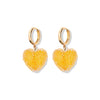 Gummy Earrings For Women Copper Heart Shape With Diamonds Sweet Style