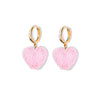 Gummy Earrings For Women Copper Heart Shape With Diamonds Sweet Style