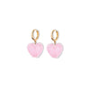 Gummy Earrings For Women Copper Heart Shape With Diamonds Sweet Style