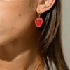 Gummy Earrings For Women Copper Heart Shape With Diamonds Sweet Style