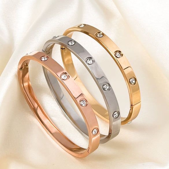 Gypsophila Stainless Steel Bracelet Electroplated 18K Gold Women's Jewelry