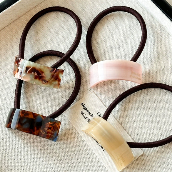 Hair Accessories Acetic Acid Geometric Curved Horse Tail Hair Rope Highend Retro Elegant Simple Seiko