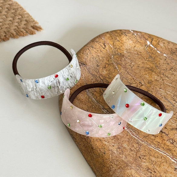 Hair Accessories Acetic Acid Geometric Full Diamond High Elastic Hair Ring Hair Rope