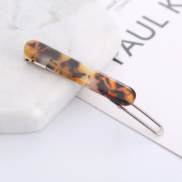 Hair Accessories Acetic Acid Hair Clip Women's Frog Buckle Leopard Print Rhinestone Sculpture Design
