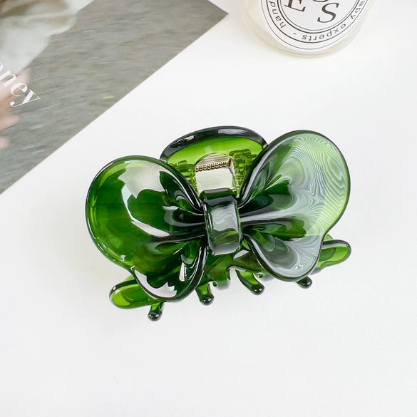 Hair Accessories Acetic Acid Heart Handmade Girl's Grab Clip Bow Hairpin Lovely Style