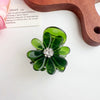 Hair Accessories Acetic Acid Heart Shape Diamond Daisy Grab Clip For Women