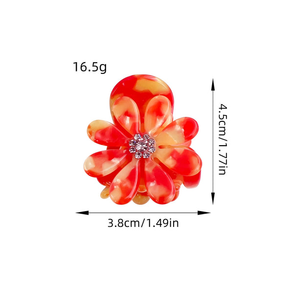 Hair Accessories Acetic Acid Heart Shape Diamond Daisy Grab Clip For Women