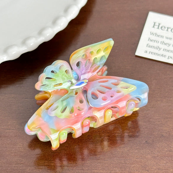 Hair Accessories Acetic Acid Hollow Butterfly Highend Diamond Hair Clip