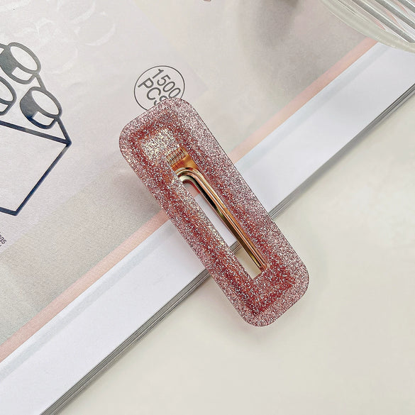 Hair Accessories Acetic Acid Sheet Alloy Handmade Square Duckbill Clip For Girls
