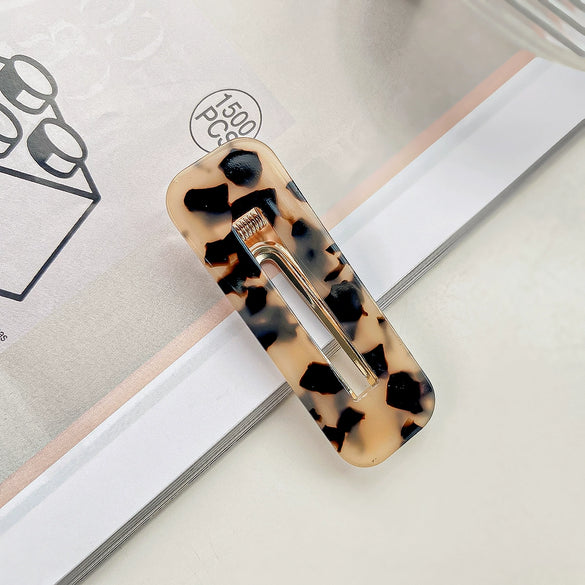 Hair Accessories Acetic Acid Sheet Alloy Handmade Square Duckbill Clip For Girls