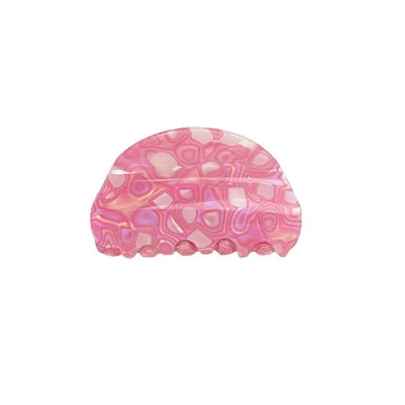 Hair Accessories Acrylic Color Block Printed Heart Shape Sweet Style Grab Clip For Women
