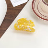 Hair Accessories Acrylic Color Block Printed Heart Shape Sweet Style Grab Clip For Women