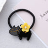 Hair Accessories Acrylic Handmade Cartoon Animals Kitten Flower Rubber Band Leather Band