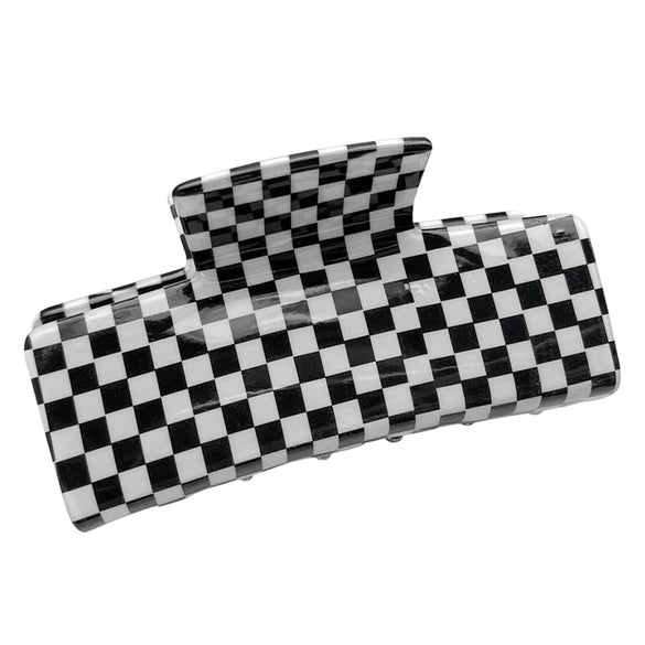 Hair Accessories Acrylic Handmade Grid Pattern Simple Style Small Fresh Women's Grab Clip