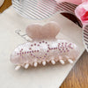 Hair Accessories Acrylic Handmade Rhinestone Loving Catch Clip Hairpin