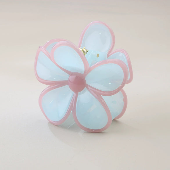 Hair Accessories Acrylic Skeleton Clip Spring And Summer Candycolored Flower Hairpin Baking Paint Women's