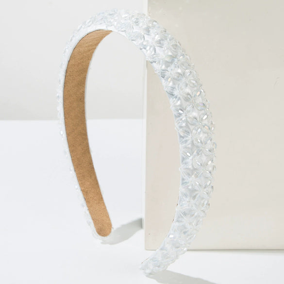 Hair Accessories Alloy Handmade Baroque Geometric Crystal Beaded Hair Hoop