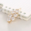 Hair Accessories Alloy Round Fourleaf Clover Sparkling Gem Zircon Electroplated Side Clip For Women