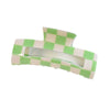 Hair Accessories Black And White Checkerboard Shark Clip Pvc Plastic Resin Painted Square Grab Clip