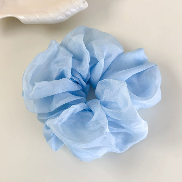 Hair Accessories Blue Lace Plaid Knitted Hair Ring For Women