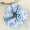Hair Accessories Blue Lace Plaid Knitted Hair Ring For Women