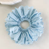 Hair Accessories Blue Lace Plaid Knitted Hair Ring For Women