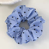 Hair Accessories Blue Lace Plaid Knitted Hair Ring For Women