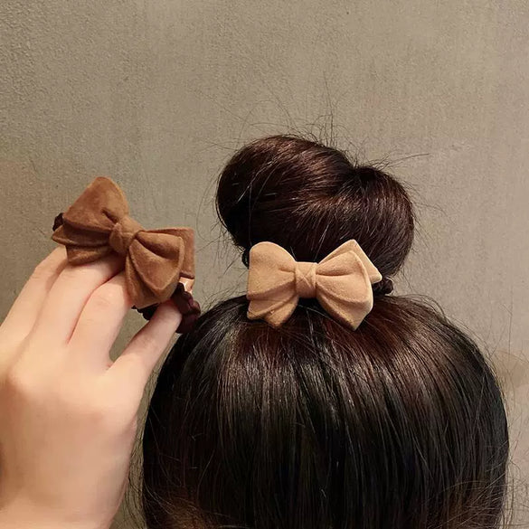 Hair Accessories Bow Hair Ring And Hair Rope Cloth Handmade For Girls