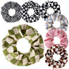 Hair Accessories Cloth Chiffon Geometric Checkerboard Bow Loop Style